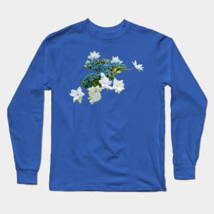 Blue and white Mophead Hydrangea Long Sleeve T-Shirt